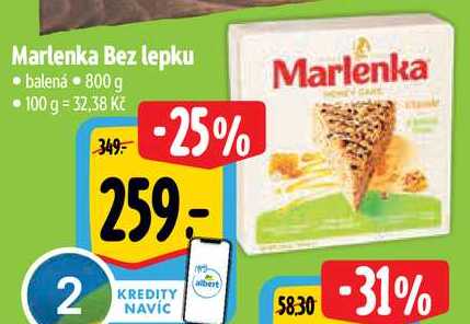 Marlenka Bez lepku, 800 g