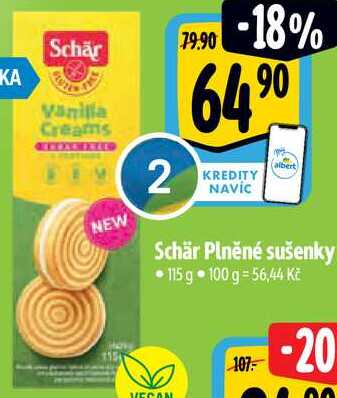 Schär Plněné sušenky, 115 g 