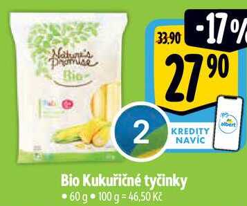 Bio Kukuřičné tyčinky, 60 g 