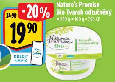 Nature's Promise Bio Tvaroh odtučněný, 250 g