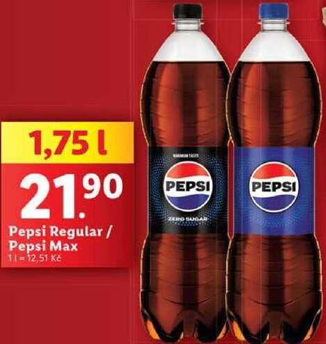 Pepsi Regular/Pepsi Max, 1,75 l