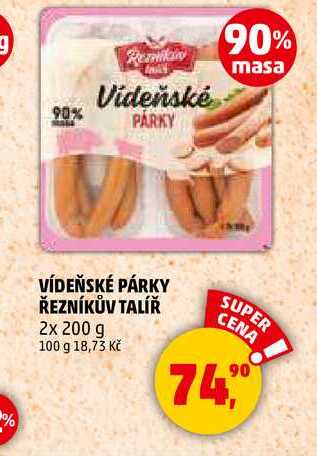 VÍDEŇSKÉ PÁRKY ŘEZNÍKŮV TALÍŘ, 2x 200 g