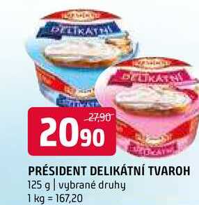 Président delikátní tvaroh 125g vybrané druhy