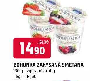 Bohunka zakysaná smetana 130 g vybrané druhy