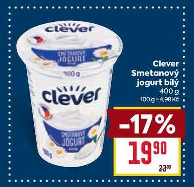 Clever Smetanový jogurt bílý 400 g 