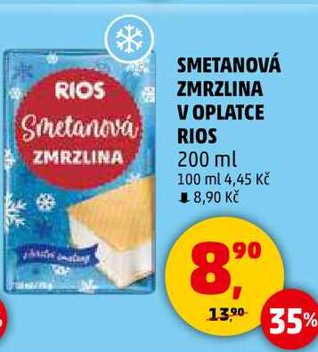 SMETANOVÁ ZMRZLINA V OPLATCE RIOS, 200 ml 