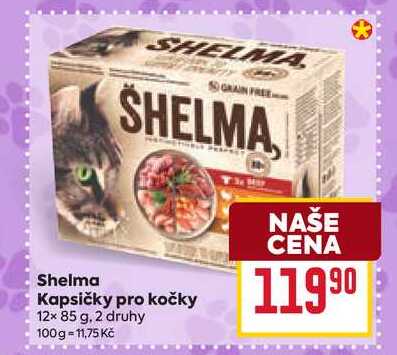 SHELMA Kapsičky pro kočky 12× 85 g 