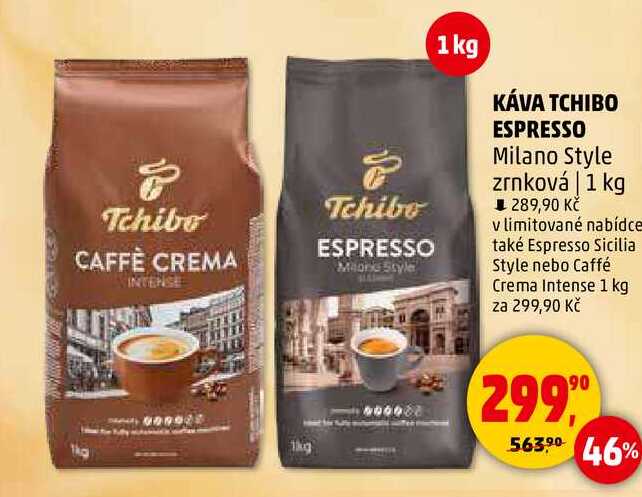 KÁVA TCHIBO ESPRESSO Milano Style zrnková, 1 kg 