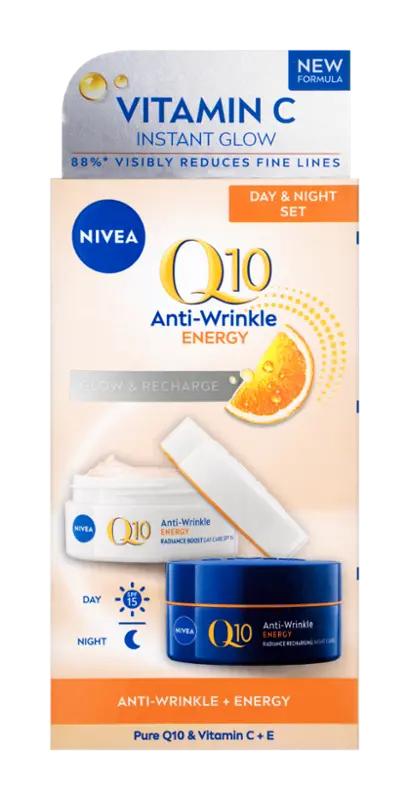 NIVEA Denní a noční krém Q10 Energy duopack, 100 ml