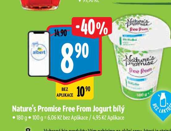   Nature's Promise Free From Jogurt bílý  180 g 