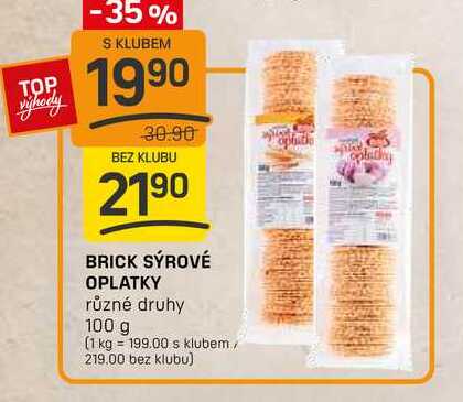 BRICK SÝROVÉ OPLATKY různé druhy 100 g 