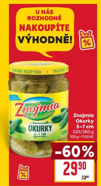 Znojmia Okurky 5-7 cm 520 520/260 g