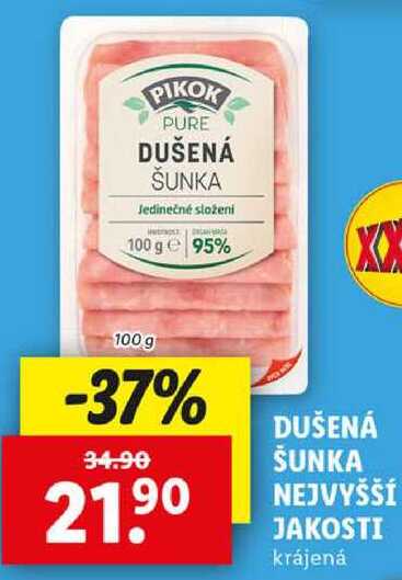 DUŠENÁ ŠUNKA NEJVYŠŠÍ JAKOSTI, 100 g