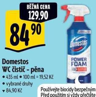 Domestos WC čistič - pěna, 435 ml 