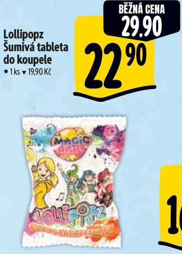 Lollipopz Šumivá tableta do koupele, 1 ks