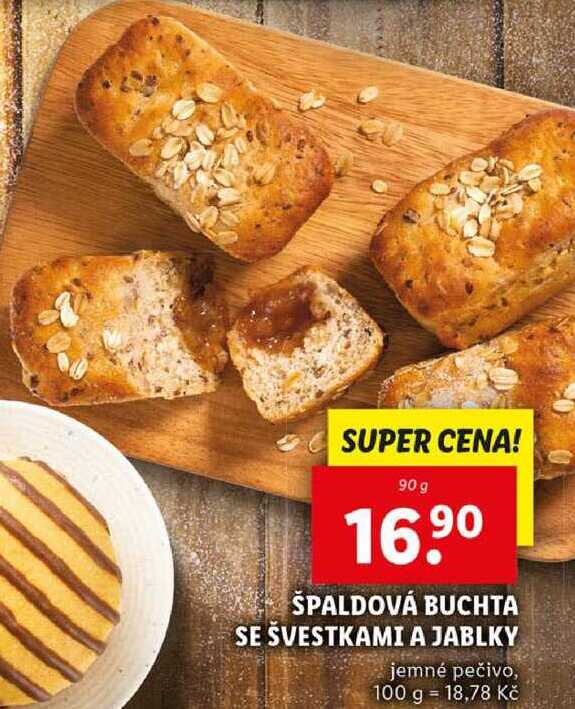 ŠPALDOVÁ BUCHTA SE ŠVESTKAMI A JABLKY, 90 g