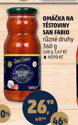 OMÁČKA NA TĚSTOVINY SAN FABIO různé druhy, 360 g 