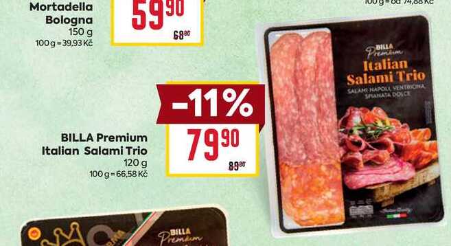 BILLA Premium Italian Salami Trio 120 g