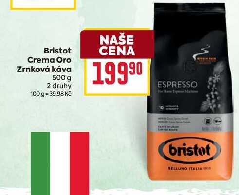 Bristot Crema Oro Zrnková káva 500 g 