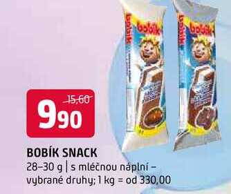 Bobík snack 28-30 g s mléčnou náplní vybrané druhy