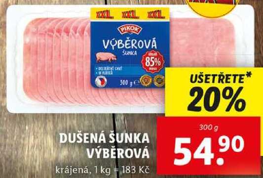 DUŠENÁ ŠUNKA VÝBĚROVÁ, 300 g