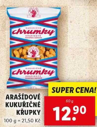 ARAŠÍDOVÉ KUKUŘIČNÉ KŘUPKY, 60 g