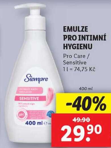 EMULZE PRO INTIMNÍ HYGIENU, 400 g