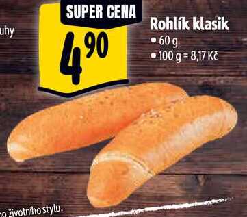 Rohlík klasik, 60 g