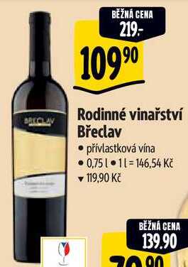 Rodinné vinařství Břeclav, 0,75 l