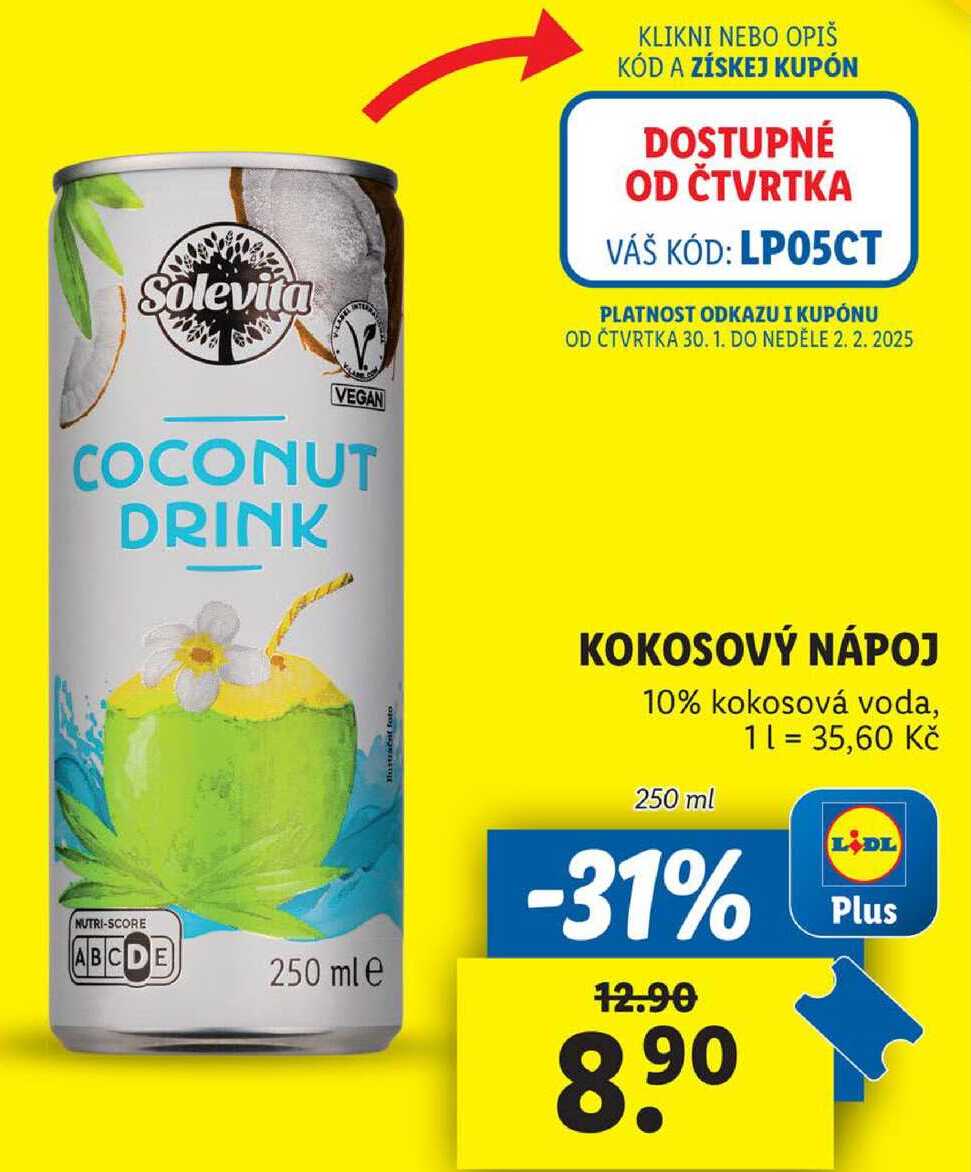 KOKOSOVÝ NÁPOJ, 250 ml