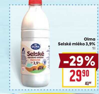 Olma Selské mléko 3,9% 1l