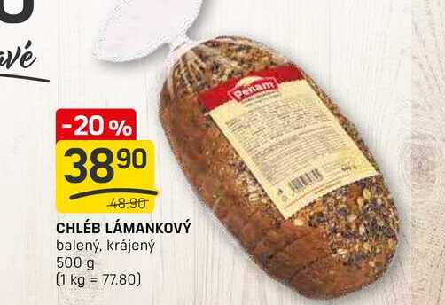 CHLÉB LÁMANKOVÝ balený, krájený 500 g