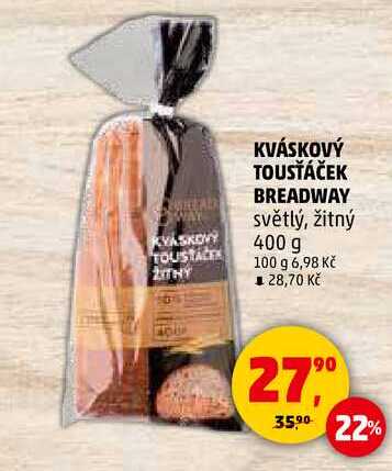 KVÁSKOVÝ TOUSŤÁČEK BREADWAY světlý, 400 g