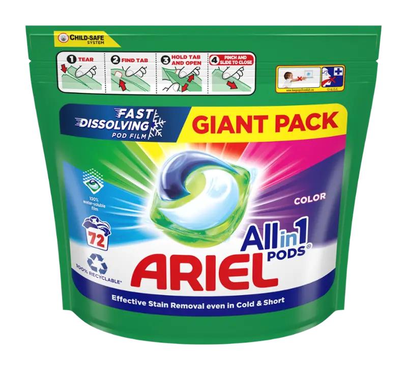 Ariel Prací kapsle All-in-1 PODS Color Fresh, 72 pd