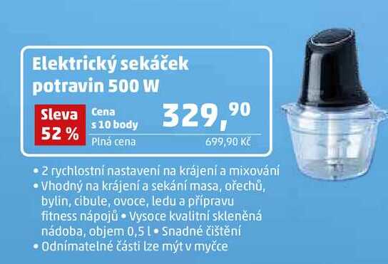 Elektrický sekáček potravin 500 W 