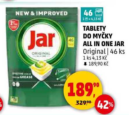 TABLETY DO MYČKY ALL IN ONE JAR Original, 46 ks 