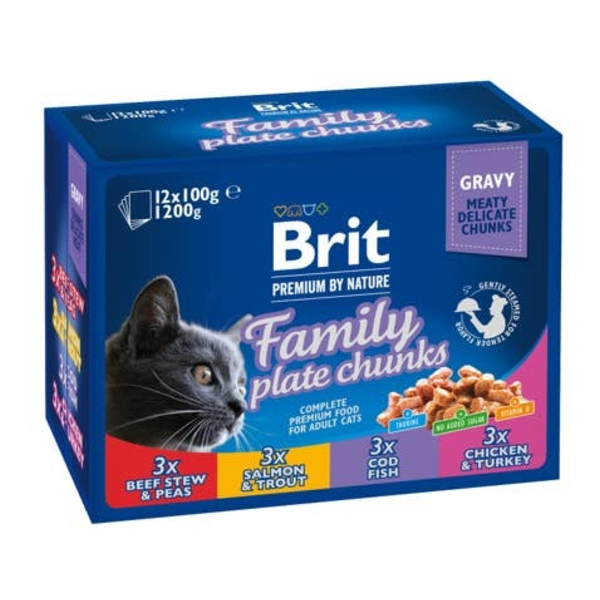 Brit Premium by Nature Kapsičky pro kočky multipack 12x100g