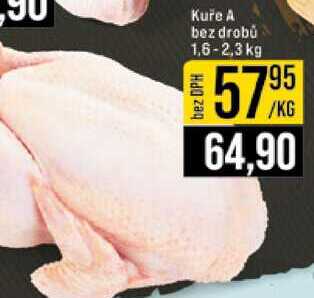 Kuře A bez drobů 1,6-2,3 kg