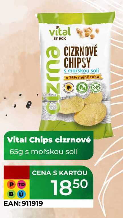 Vital Chips cizrnové 65g s mořskou solí  