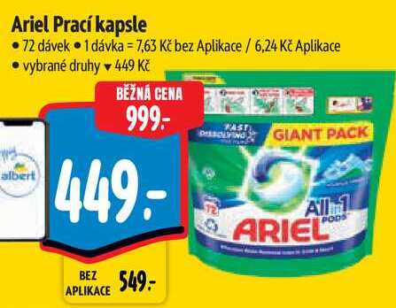 Ariel Prací kapsle,72 dávek 