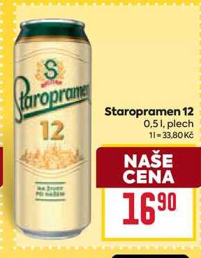 Staropramen 12 0,51, plech 