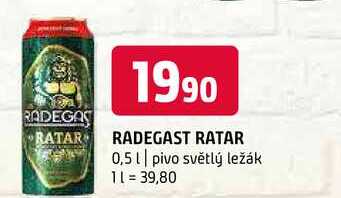 Radegast ratar 0,5l pivo světlý ležák 