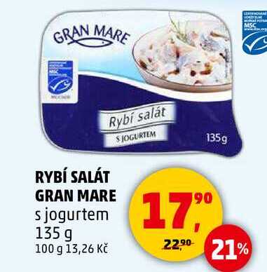 RYBÍ SALÁT GRAN MARE s jogurtem, 135 g 