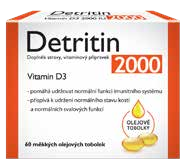 DETRITIN VITAMIN D3 2000 IU 60 měkkých tobolek