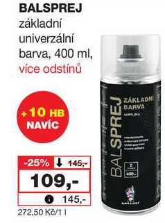 BALSPREJ základní univerzální barva, 400 ml