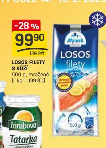 LOSOS FILETY S KŮŽÍ 500 g, mražené 