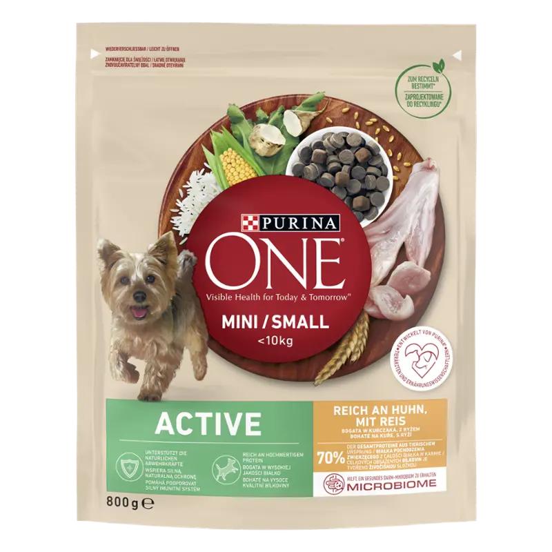 PURINA ONE Granule MINI/SMALL bohaté na kuře, s rýží, 800 g