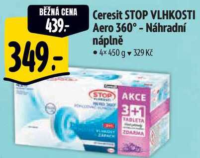 Ceresit STOP VLHKOSTI Aero 360° - Náhradní náplně, 4x 450 g