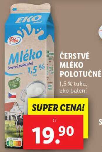 ČERSTVÉ MLÉKO POLOTUČNÉ, 1 l