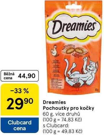 Dreamies Pochoutky pro kočky, 60 g, více druhů 